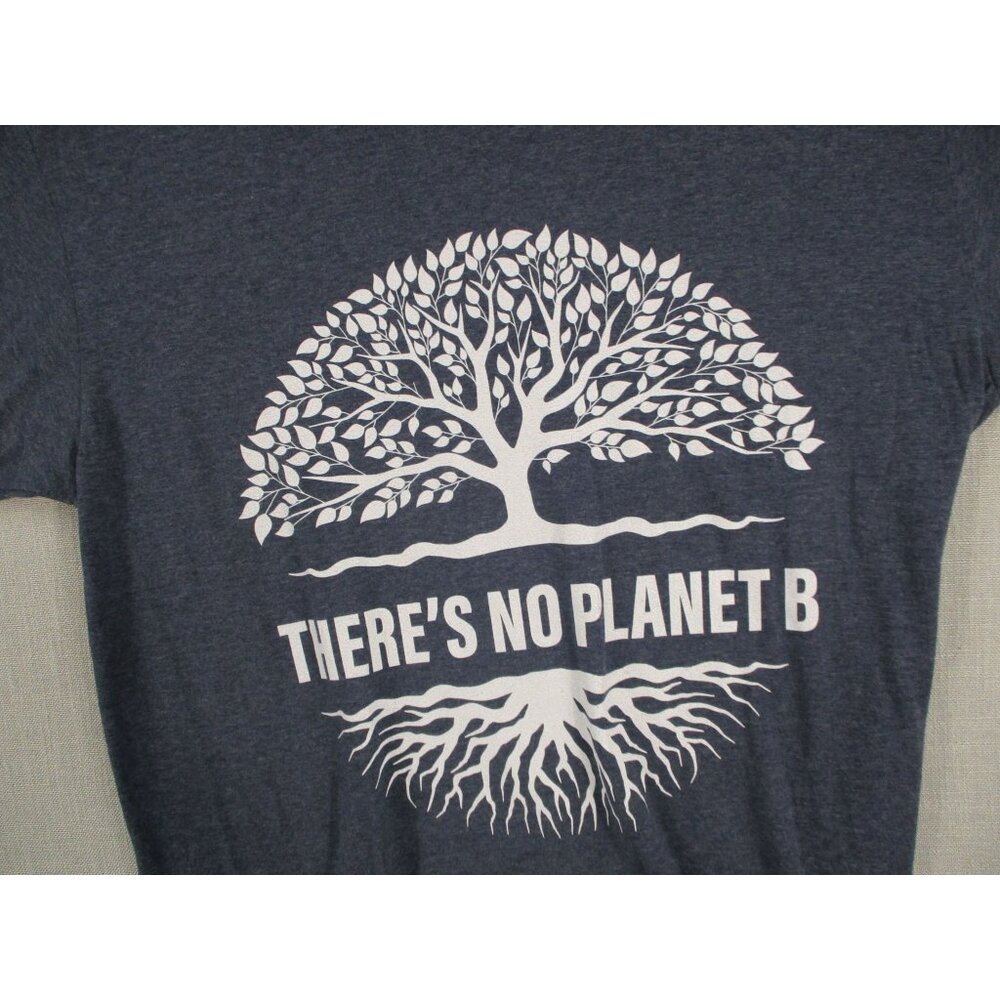 Theres No Planet B Graphic Tee Eco-Friendly Design Navy Blue Heather Unisex Ligh